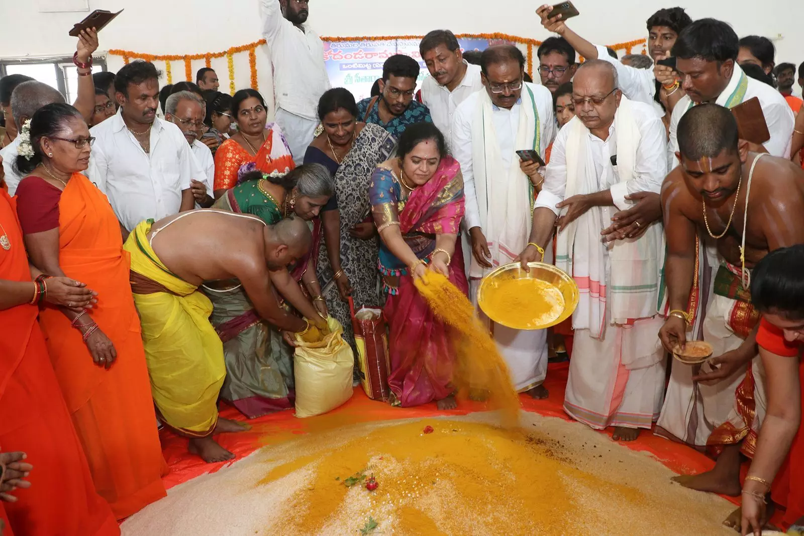 రాములోరి కళ్యాణానికి తలంబ్రాలు తయారీ ప్రారంభం