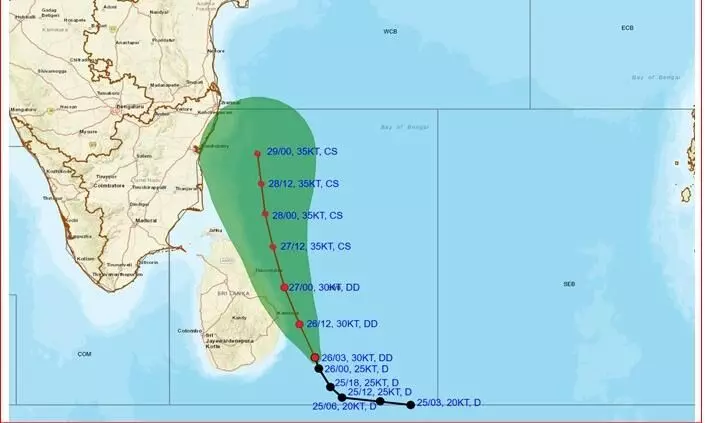 నైరుతి బంగాళాఖాతంలో బలపడిన వాయుగుండం