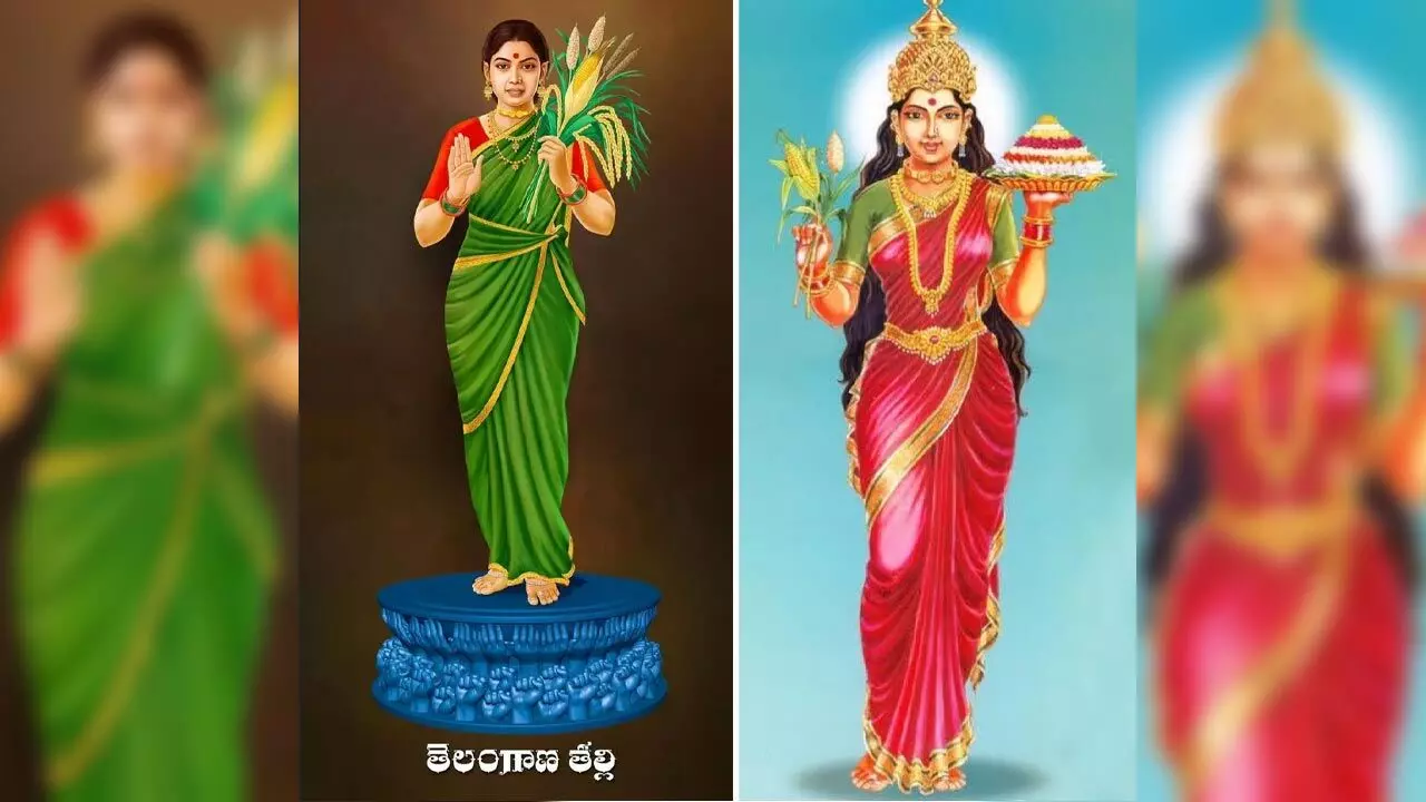 Telangana Talli | వైరల్ అవుతున్న తెలంగాణ తల్లి విగ్రహ నమూనా..!