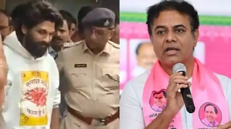 Allu Arjun rescues KTR|కేటీఆర్ ను రక్షించిన అల్లుఅర్జున్