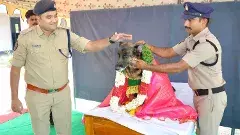 పోలీస్ జాగిలానికి  ఎస్పీ ఘనంగా సన్మానం