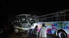 private buses collide | మదనపల్లె వద్ద బస్సులు ఢీ 40 మందికి గాయాలు
