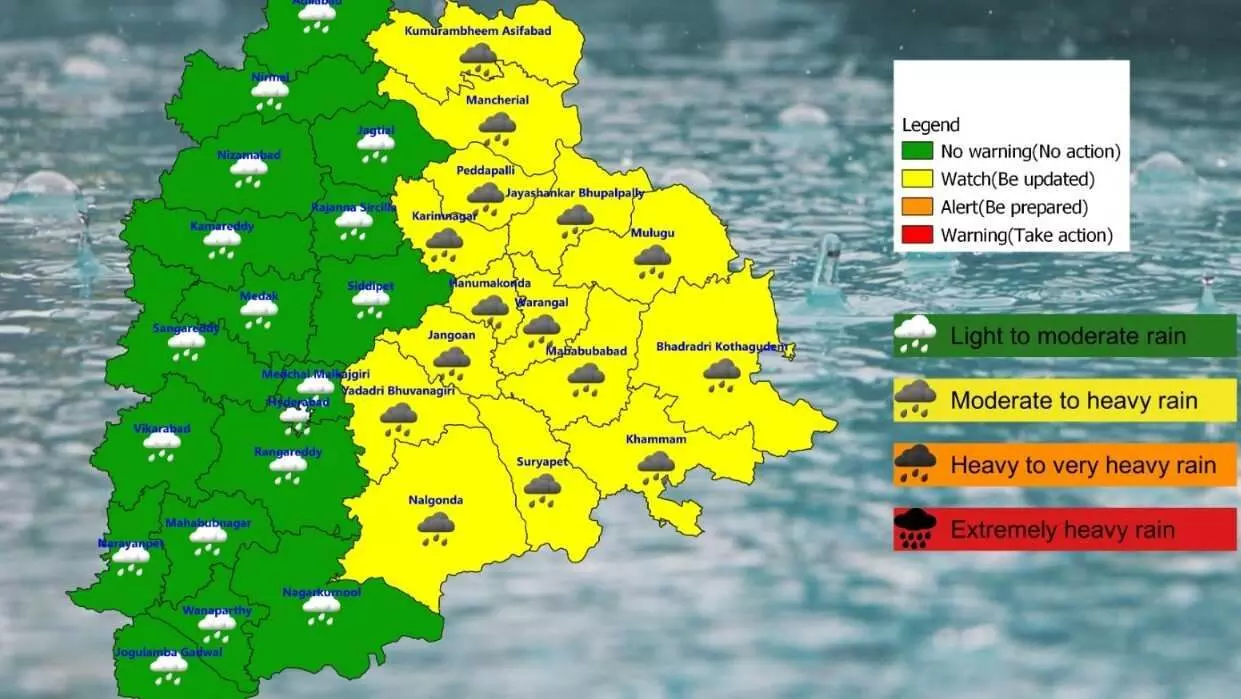 తెలంగాణలో వినాయకచవితివేళ భారీ నుంచి మోస్తరు వర్షాలు తెలంగాణలో వినాయకచవితివేళ భారీ నుంచి మోస్తరు వర్షాలు