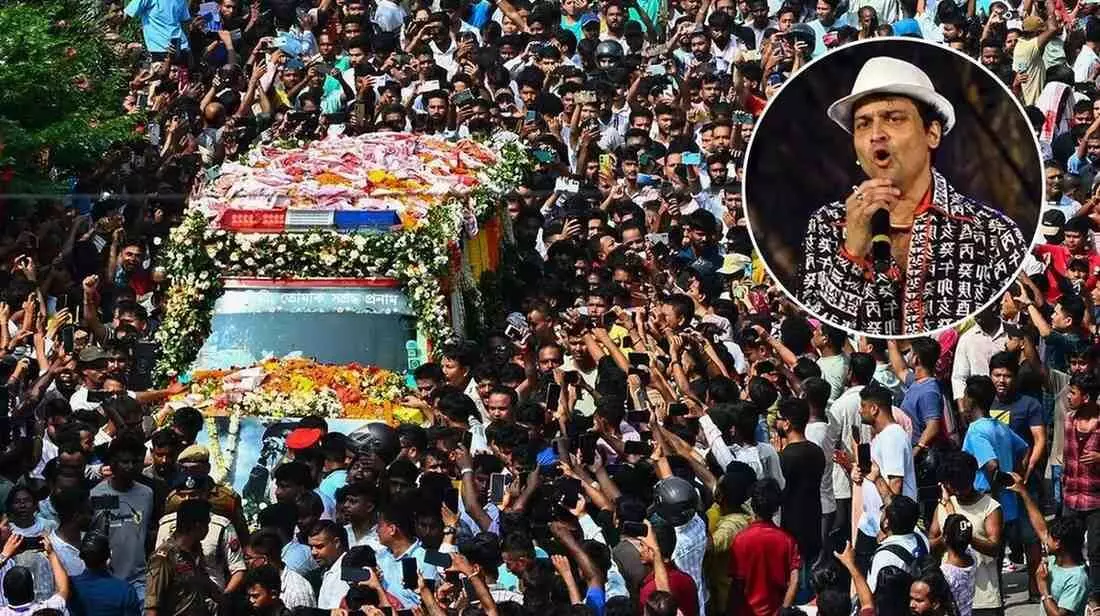 గౌహతికి ప్రముఖ గాయకుడు జుబీన్ గార్గ్ మృతదేహం..భారీగా అభిమానులు గౌహతికి ప్రముఖ గాయకుడు జుబీన్ గార్గ్ మృతదేహం..భారీగా అభిమానులు