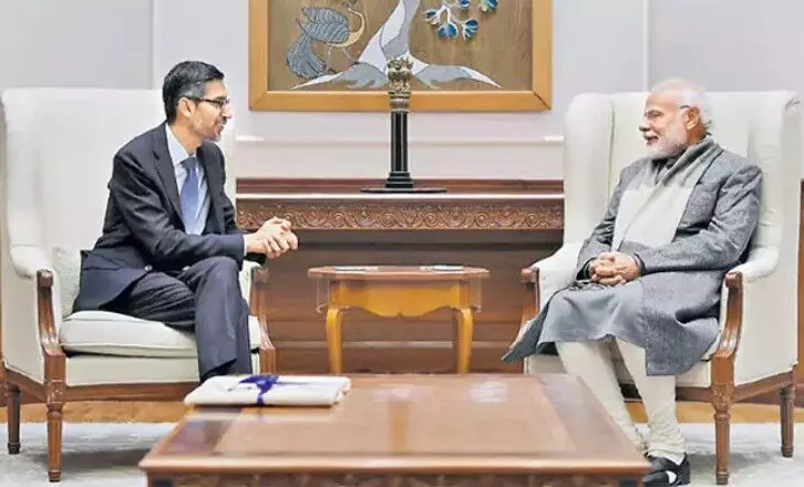 ప్రధాని మోదీకి గూగుల్ సీఈవో పిచాయ్ ఫోన్ ప్రధాని మోదీకి గూగుల్ సీఈవో పిచాయ్ ఫోన్