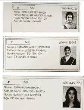 తారల ఫేక్ ఓటరు ఐడీలపై ఎన్నికల కమిషన్ గుస్సా