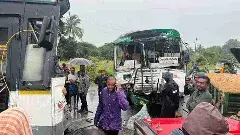 ఆగని ప్రమాద ఘంటికలు.. ఎదురుగా ఢీకొన్న ఆర్టీసీ అద్దె బస్సులు