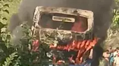 కాలిపోయిన ఆర్టీసీ బస్సు