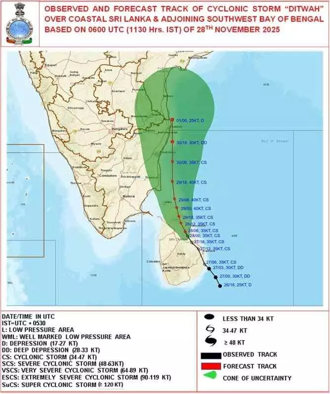 దిత్వా నెమ్మదిగా కదులుతోంది దిత్వా నెమ్మదిగా కదులుతోంది