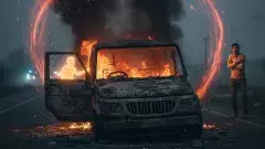 కళ్లెదుటే కాలిబూడిదైన బొలెరో డ్రైవర్!