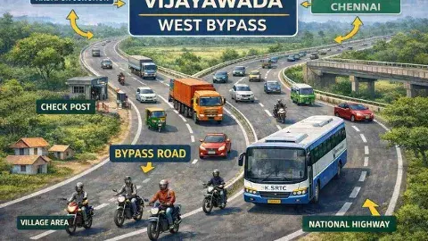 కాజా దగ్గర రోడ్డెక్కితే నేరుగా అటు హైదరాబాదు, ఇటు ఏలూరు!