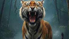 Tiger roaring