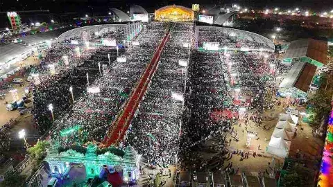 పండు వెన్నెల్లో.. తిరుమల తరహాలో.. ఒంటిమిట్ట కోదండరాముడి కల్యాణం..